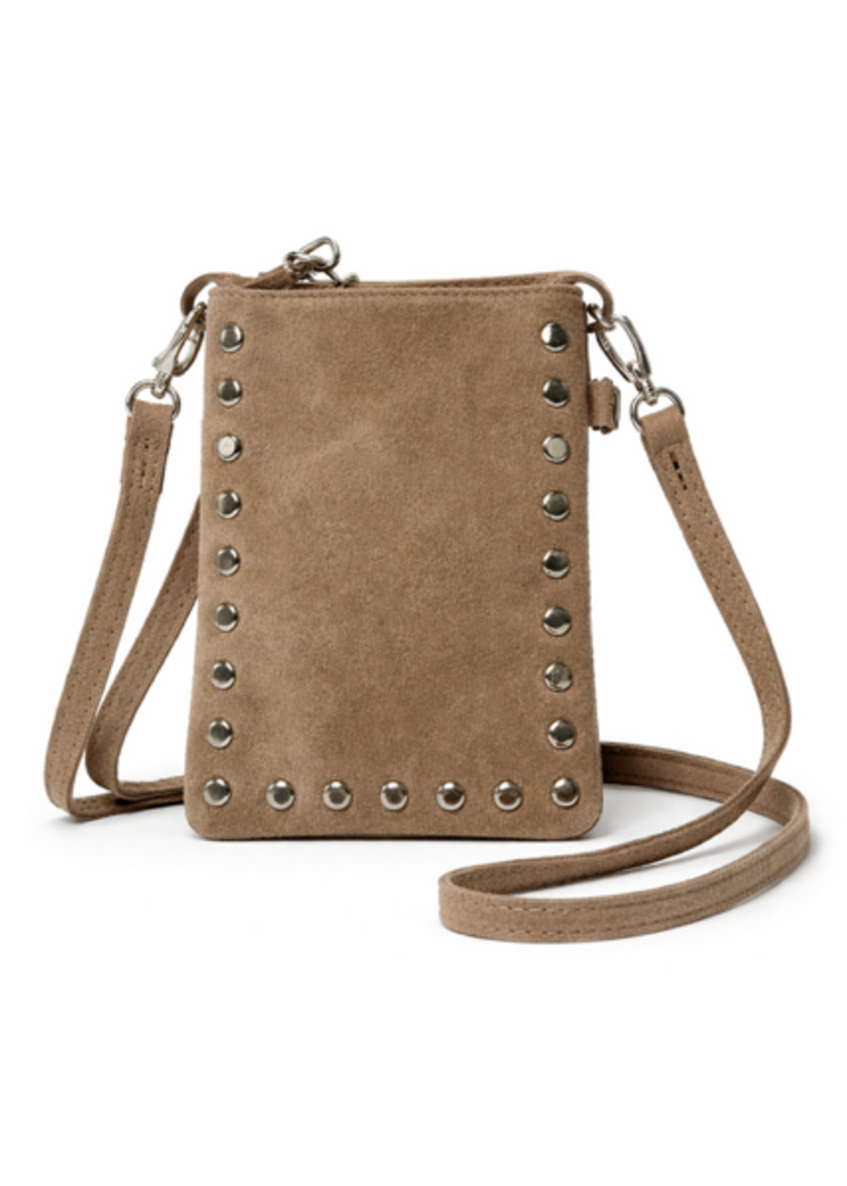 CASH & CARRY TASSEN/RIEMEN/ 2026 Schoudertasje Mieke (leder met studs)