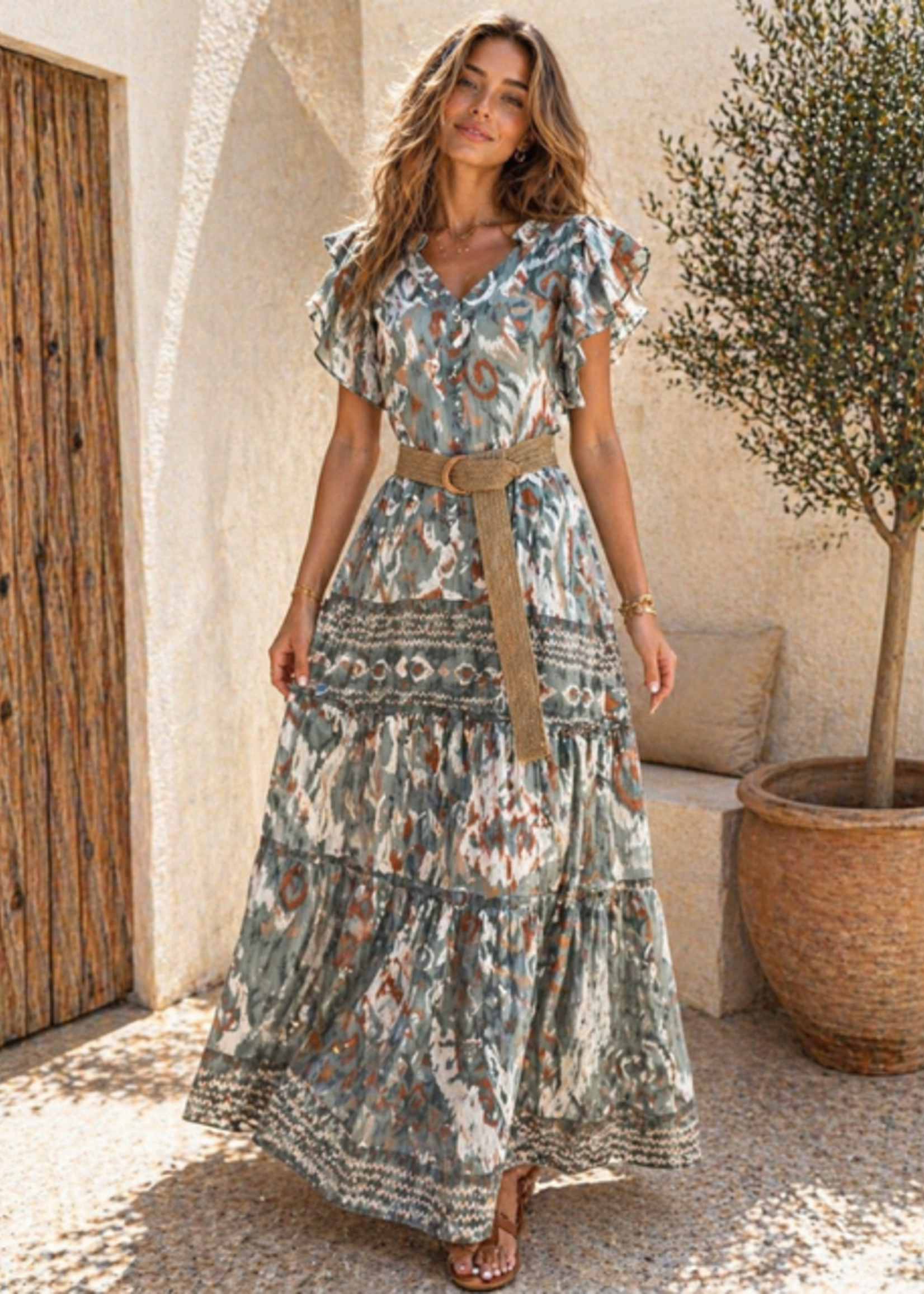 CASH & CARRY  KLEDING 2026 Jan-mei Jurk Khaki elvira Sici