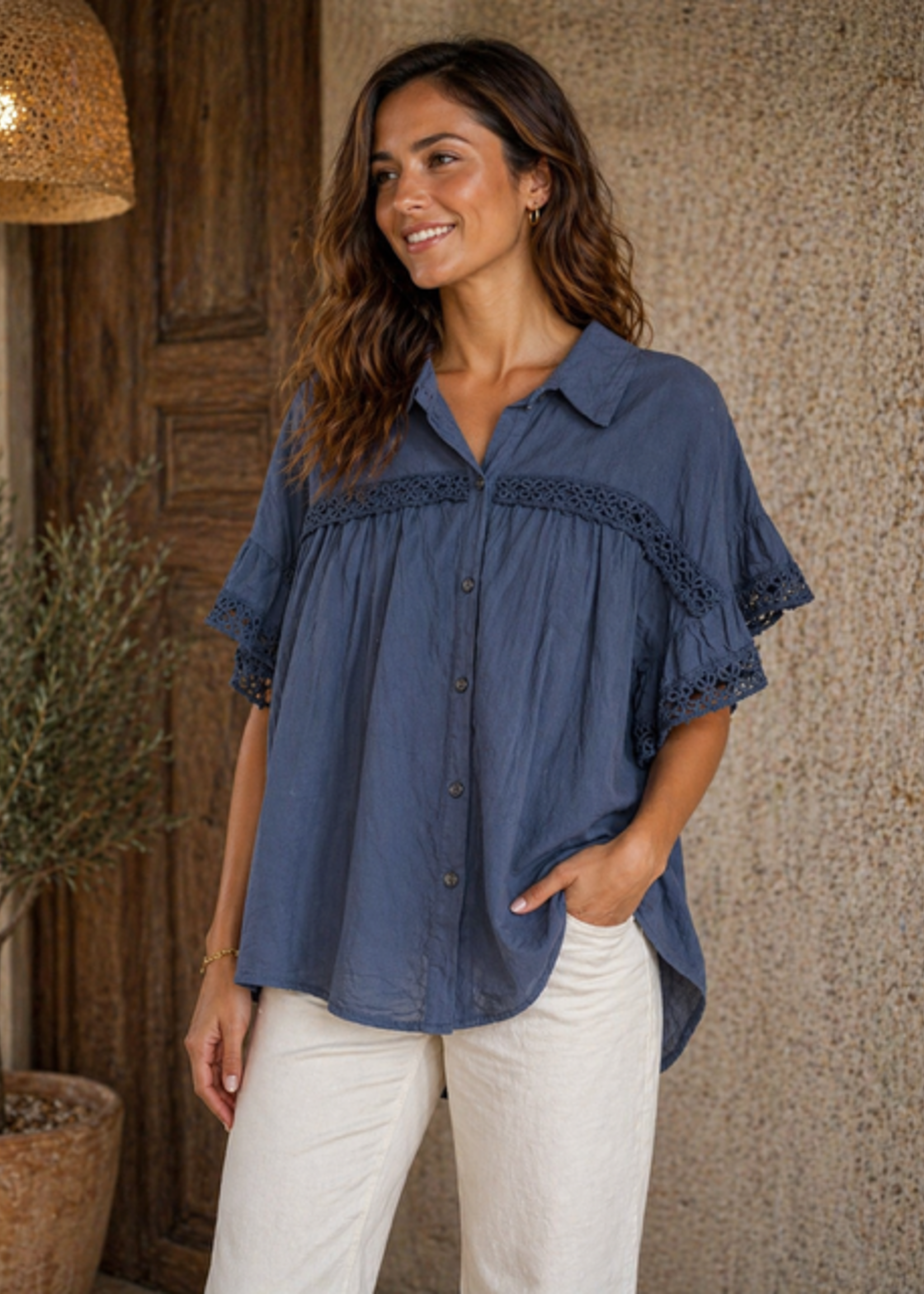 CASH & CARRY  KLEDING 2026 Jan-mei Blouse Marissa Navy