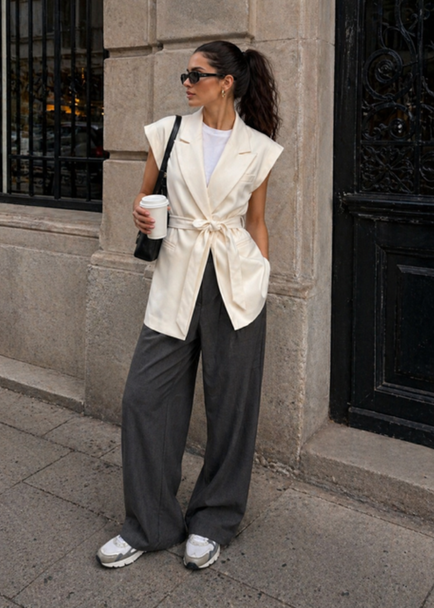 CASH & CARRY  KLEDING 2026 Jan-mei Gilet Ambika Oversized off white