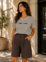 INKOOP VOORJAAR/ZOMER  2026 Shirt Bruin Stripe Saint Tropez