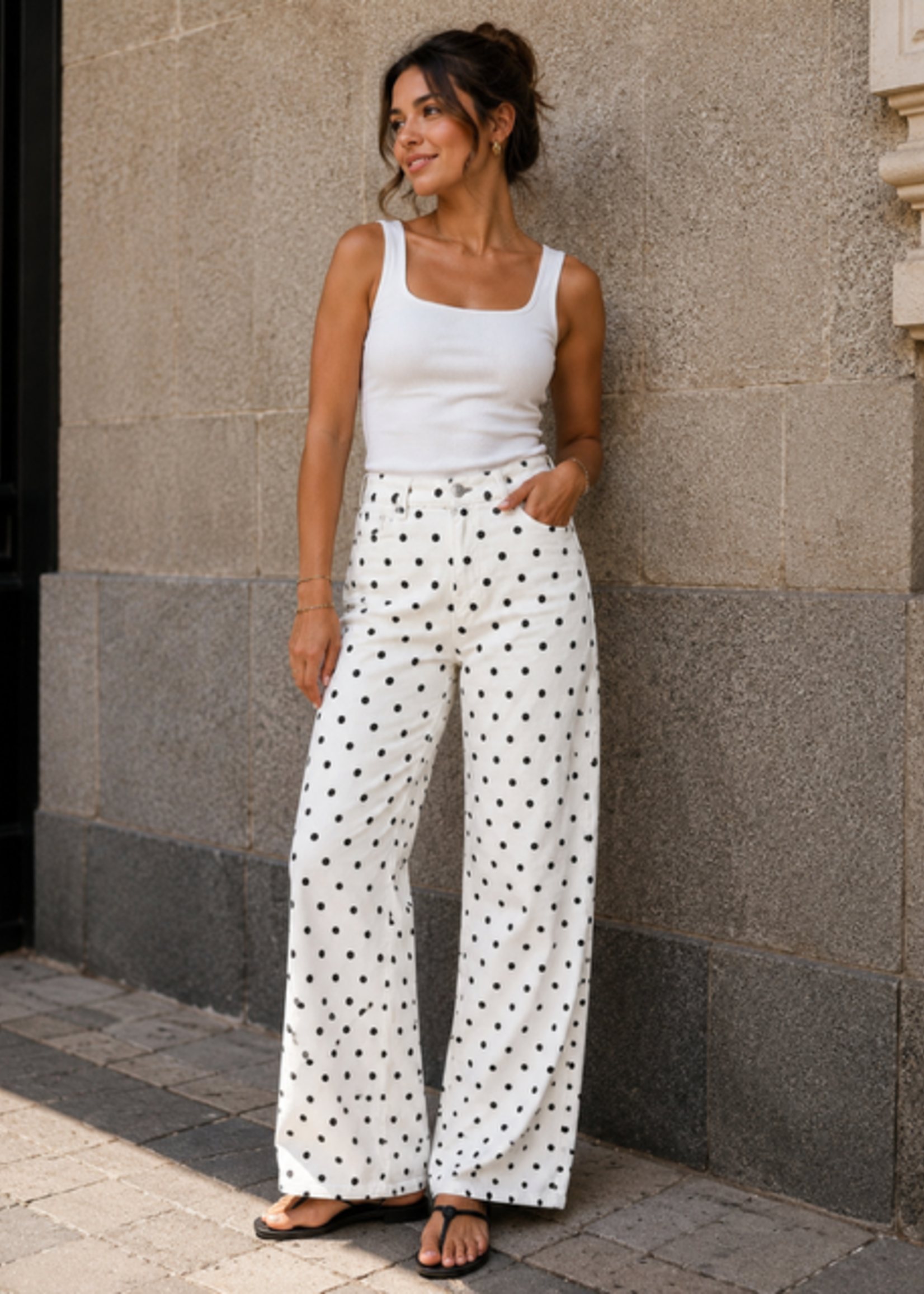 INKOOP VOORJAAR/ZOMER  2026 Denim Jeans White /Brown Anika