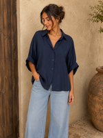 INKOOP VOORJAAR/ZOMER  2026 Basic oversized Blouse Eva Navy