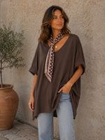INKOOP VOORJAAR/ZOMER  2026 Oversized basic met sjaal (alle kleuren