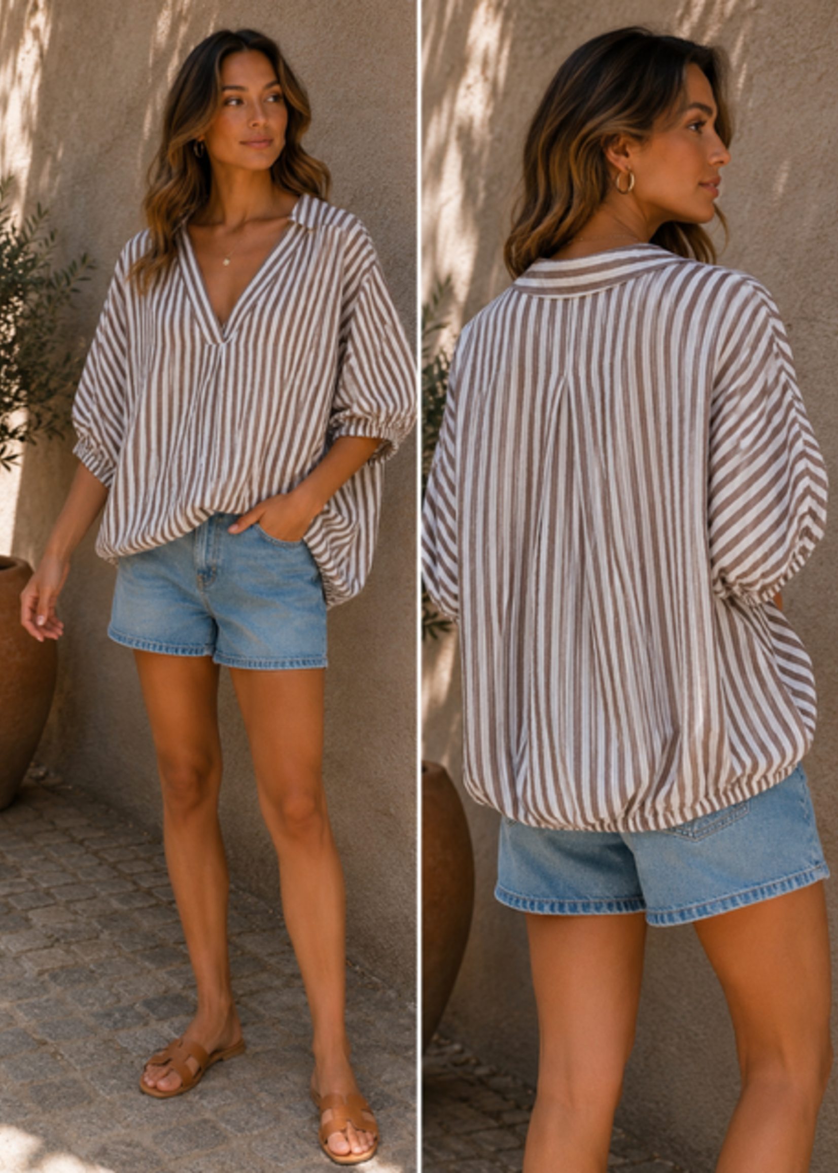INKOOP VOORJAAR/ZOMER  2026 Stripe blouse oversized (meerdere kleuren )