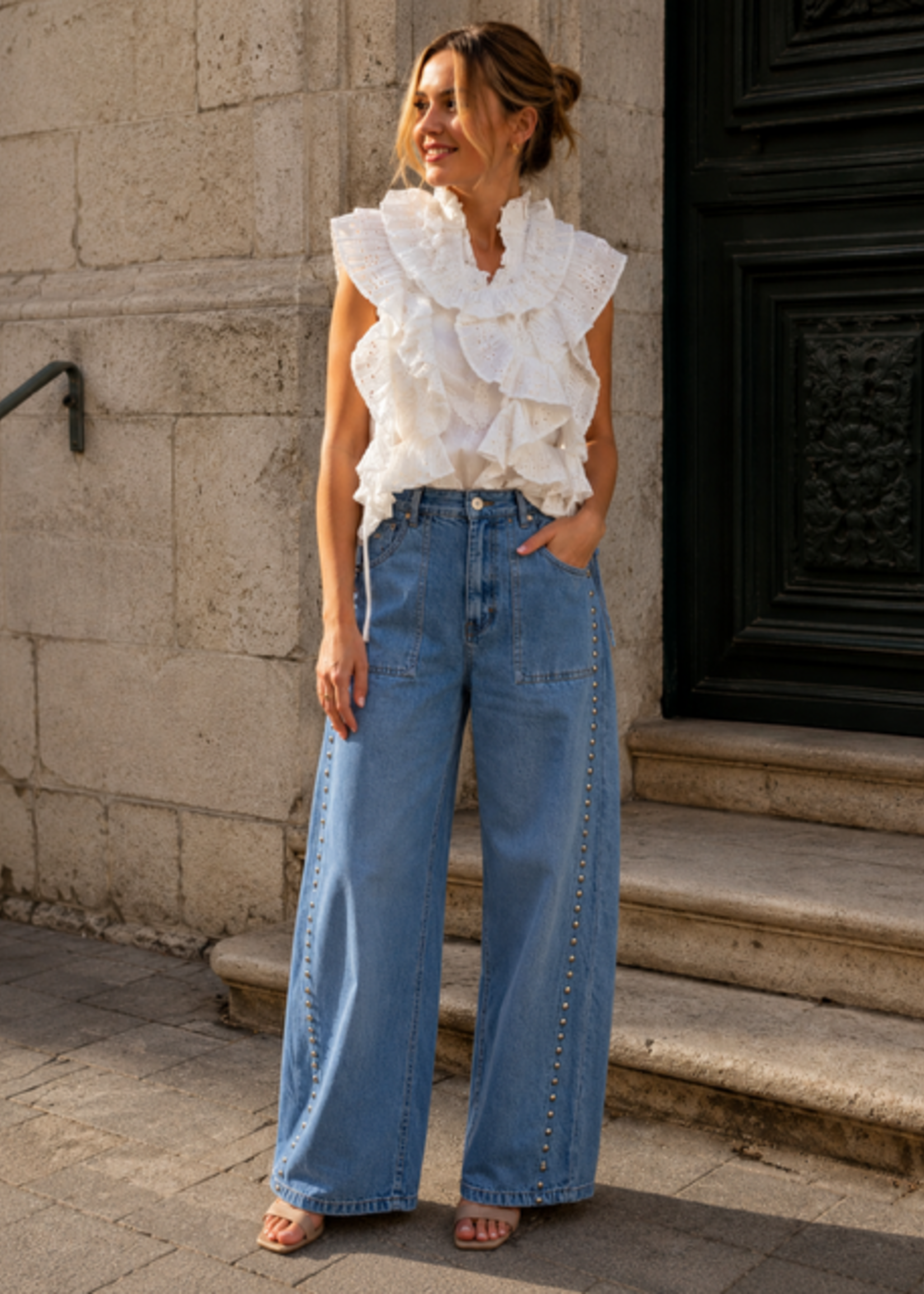 INKOOP VOORJAAR/ZOMER  2026 Top Broderie White Estelia