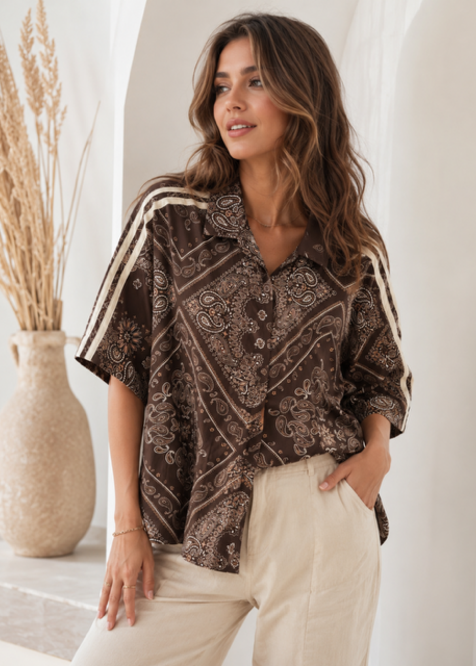 INKOOP NAJAAR/ WINTER 2026 Blouse printed Brown Eefje