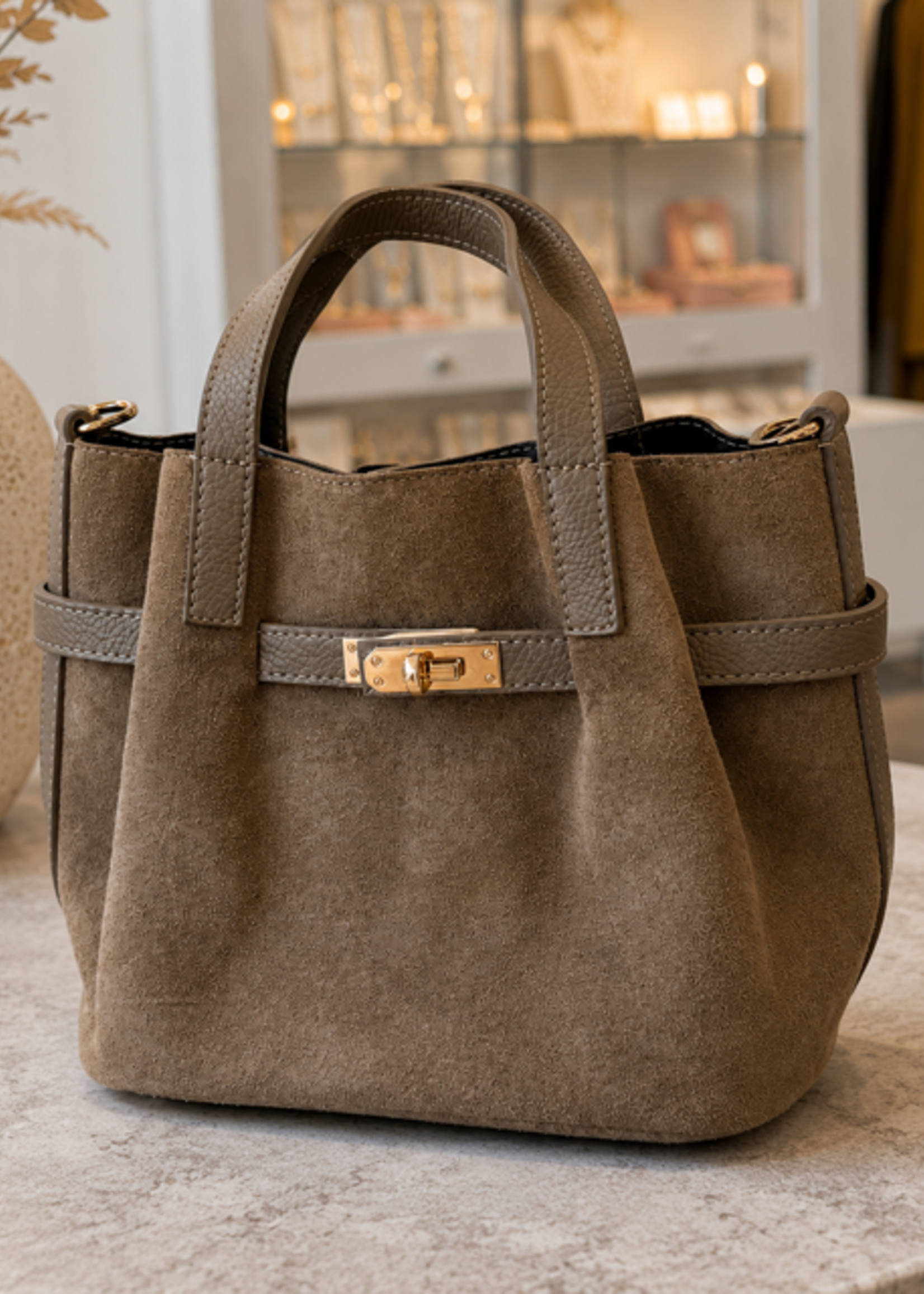 TASSEN/RIEMEN/ 2026 Lederen Citybag Monica Taupe