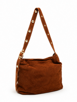 TASSEN/RIEMEN/ 2026 Studsbag Cognac suede Lara