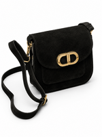 TASSEN/RIEMEN/ 2026 Black suede Tasje |Angie