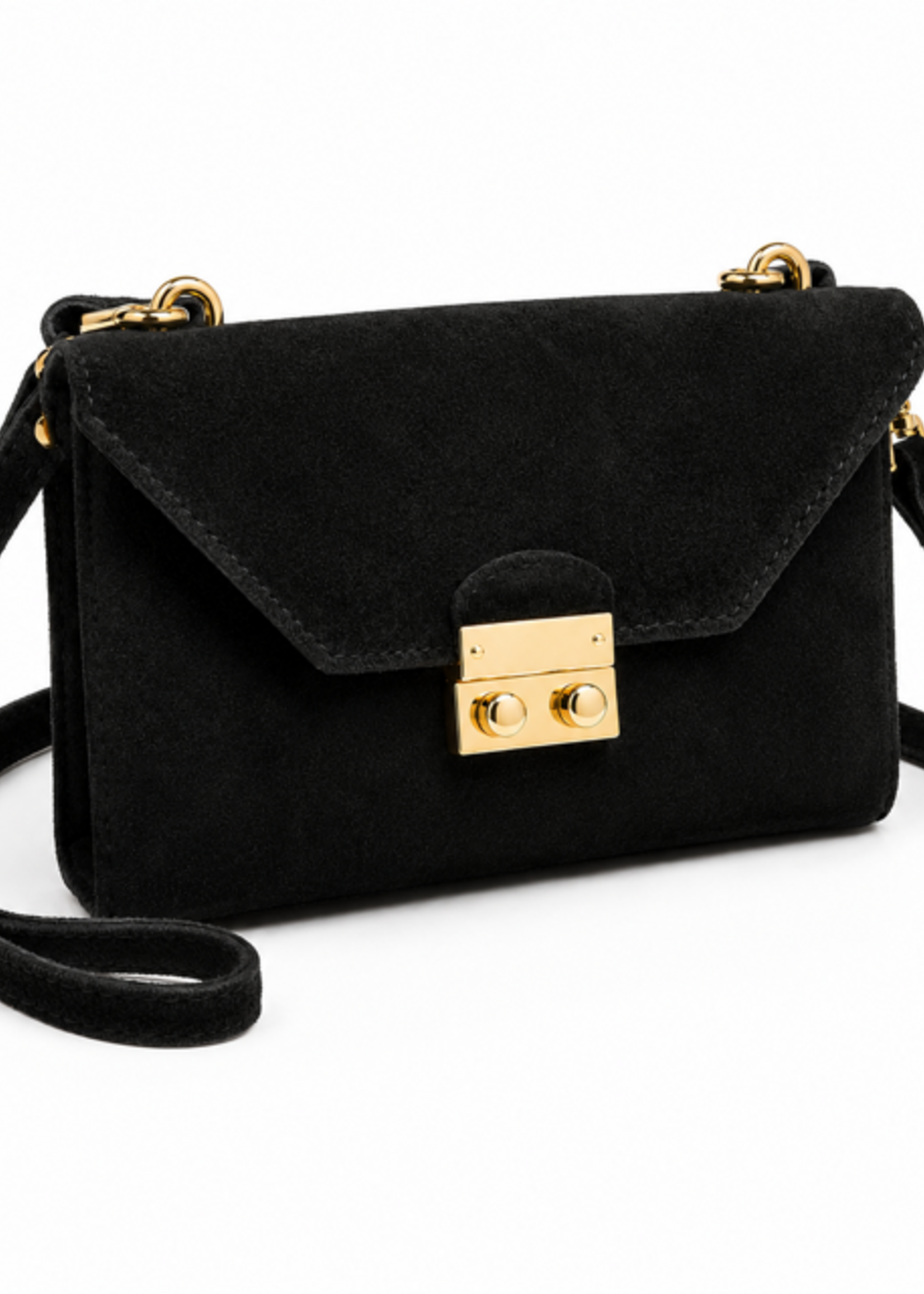 TASSEN/RIEMEN/ 2026 Staptasje Anneke zwart suede