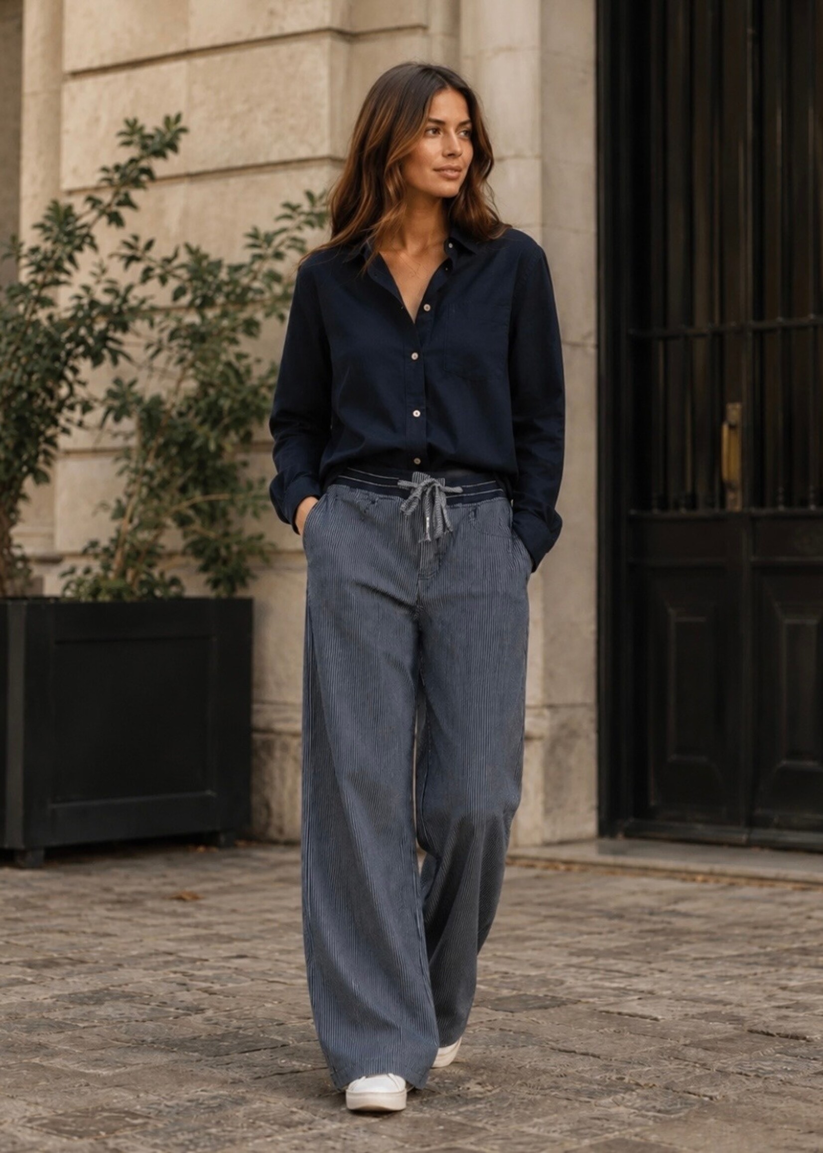 INKOOP NAJAAR/ WINTER 2026 Zac & Zoe Wide Leg stripe B6098-C (2 kleuren)