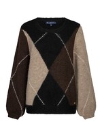 KLEDING RED BUTTON S 2026 SRB5067 Argyle sweater espresso/indigo