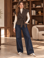 INKOOP NAJAAR/ WINTER 2026 Gilet Brown Stripe