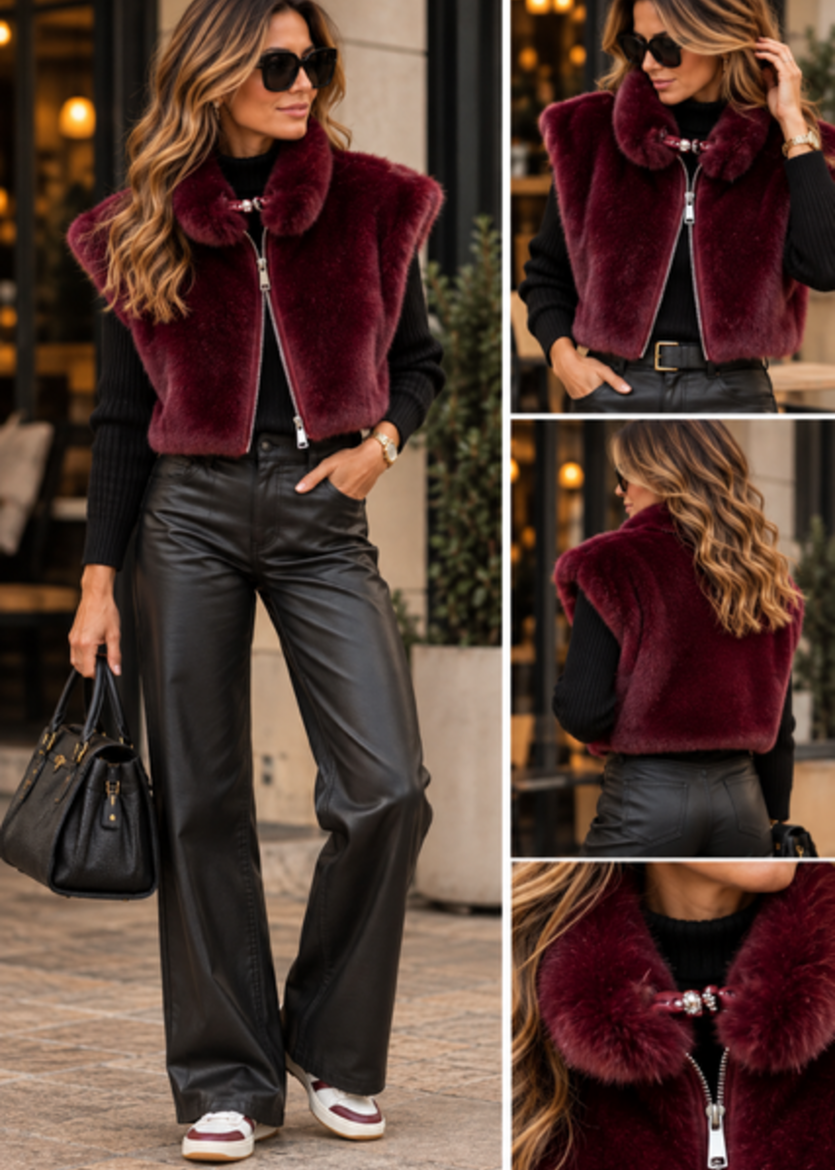 INKOOP NAJAAR/ WINTER 2026 Fale Fur Bordeaux & Brown