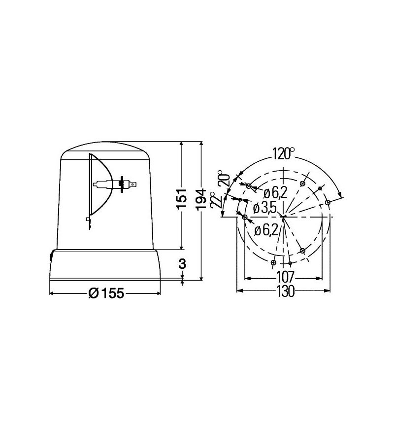 Hella Zwaailamp KL7000