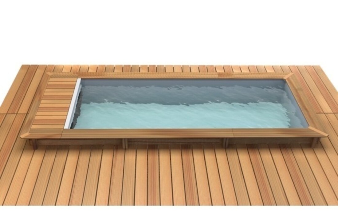 Houten Urban Stadszwembad 6.00 x 2.50 x 1.33 Met Automatisch Rolluik