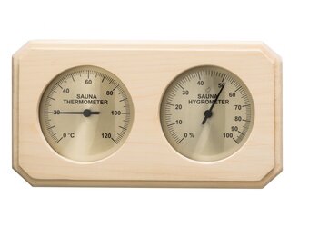 Thermo-Hygrometer Pine horizontaal 255x140mm