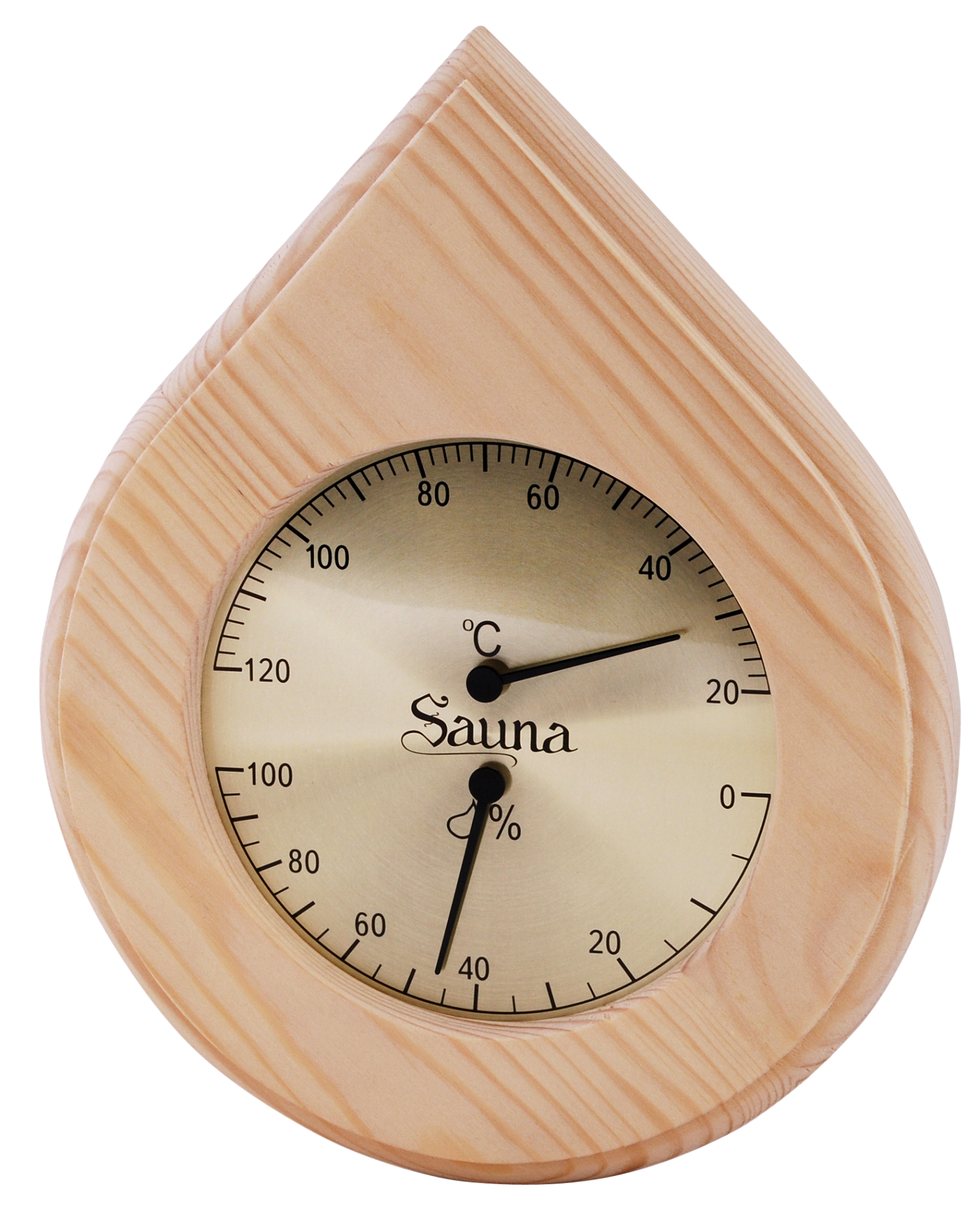 Sauna Hygrometer in druppelvorm Pine  150x180x30mm