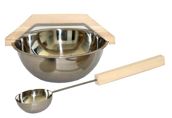 Sauna Emmer en Lepel set in RVS 4.5 Liter