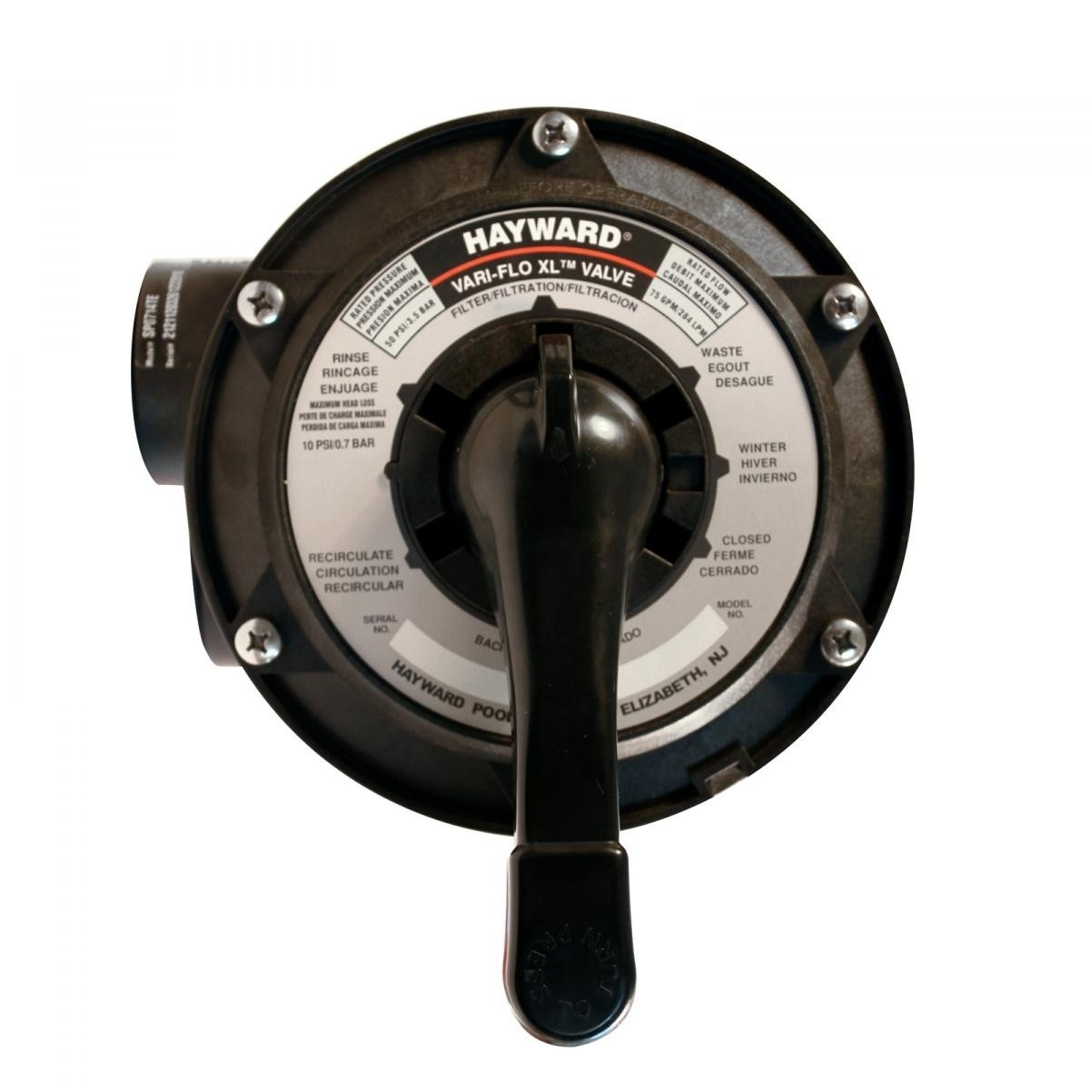 Hayward SP0714T ( E )  Vari-Flo 6-Weg Klep voor Topmount Zwembadfilter