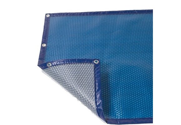Zomerafdekking Quatro 400 micron Blauw/Zilver - A vorm