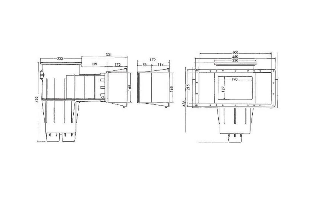 Hayward Skimmer Premium / Cofies licht grijs voor liner zwembaden grote opening