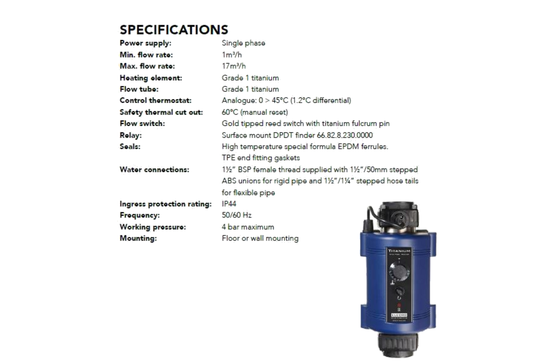 Zwembadverwarmer Elecro Nano Pro 3 kW eenfasig 230 V