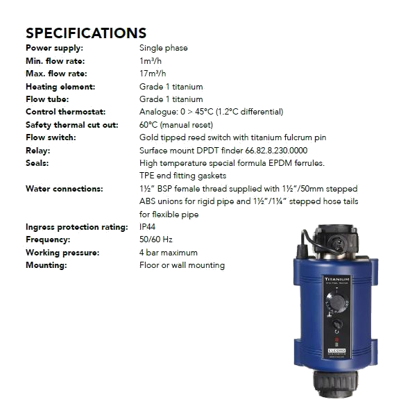 Zwembadverwarmer Elecro Nano Pro 3 kW eenfasig 230 V