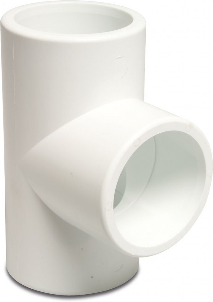 T-stuk 90° wit 1 1/2" 16 bar