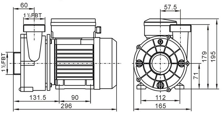LX WTC50M circulatiepomp voor Jacuzzi spa en bubbelbad 0,33pk