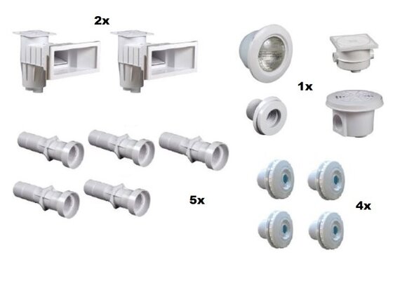 Set Inbouwdelen Hayward Voor Folie Zwembaden Tot 3,5x7 meter