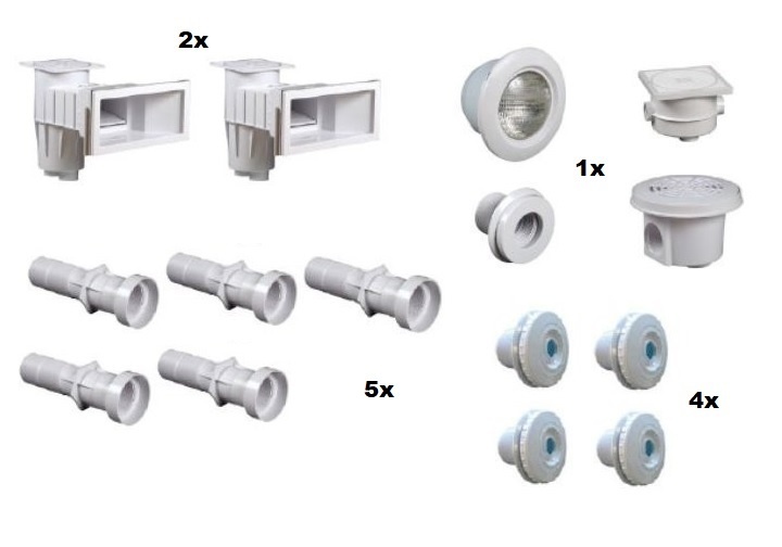 Set Inbouwdelen Hayward Voor Folie Zwembaden Tot 3,5x7 meter