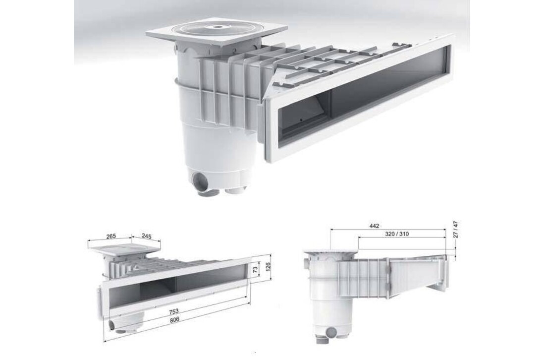 Weltico Skimmer A800 Hoogwaterlijn Wit