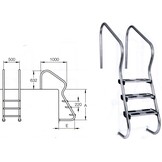 Easy Access Zwembadtrap 3-treden AISI 316