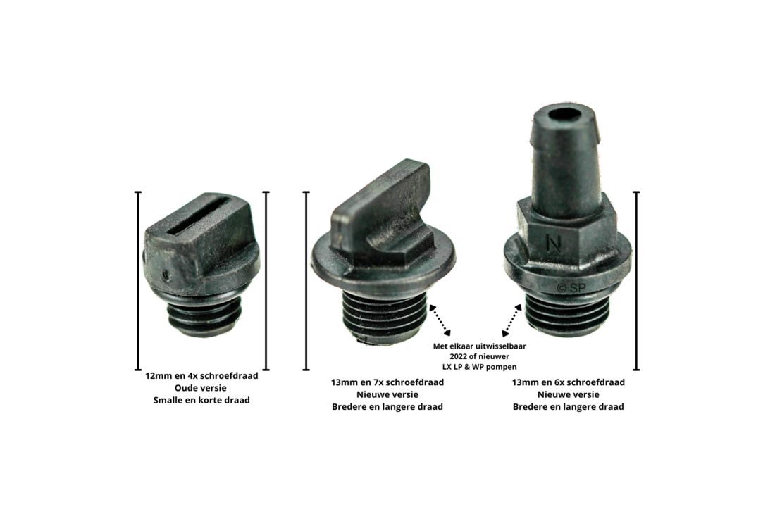 LX Pomphuis Aftapplug Ontluchtingsnippel 12 - 13mm