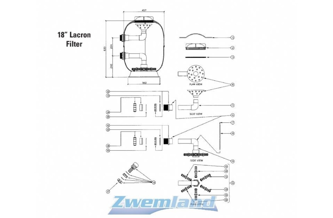 Lacron en Starline  Filter Kaarsen Set voor 16" en 18" Filters