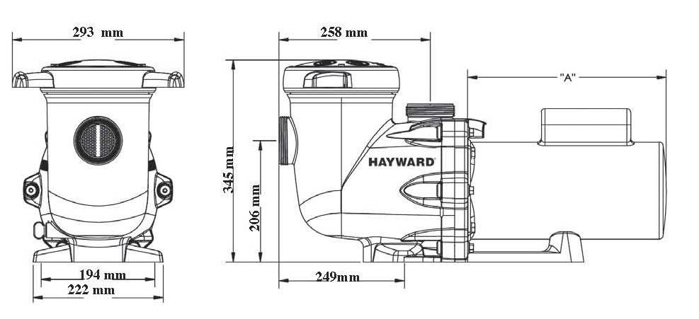 Hayward TriStar zwembadpomp 14,5m3/h -230V – 0,55KW