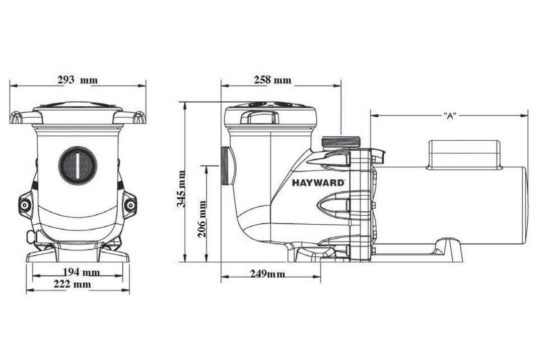 Hayward TriStar zwembadpomp 32,5m3/h - 400V – 2,20KW (Krachtstroom)