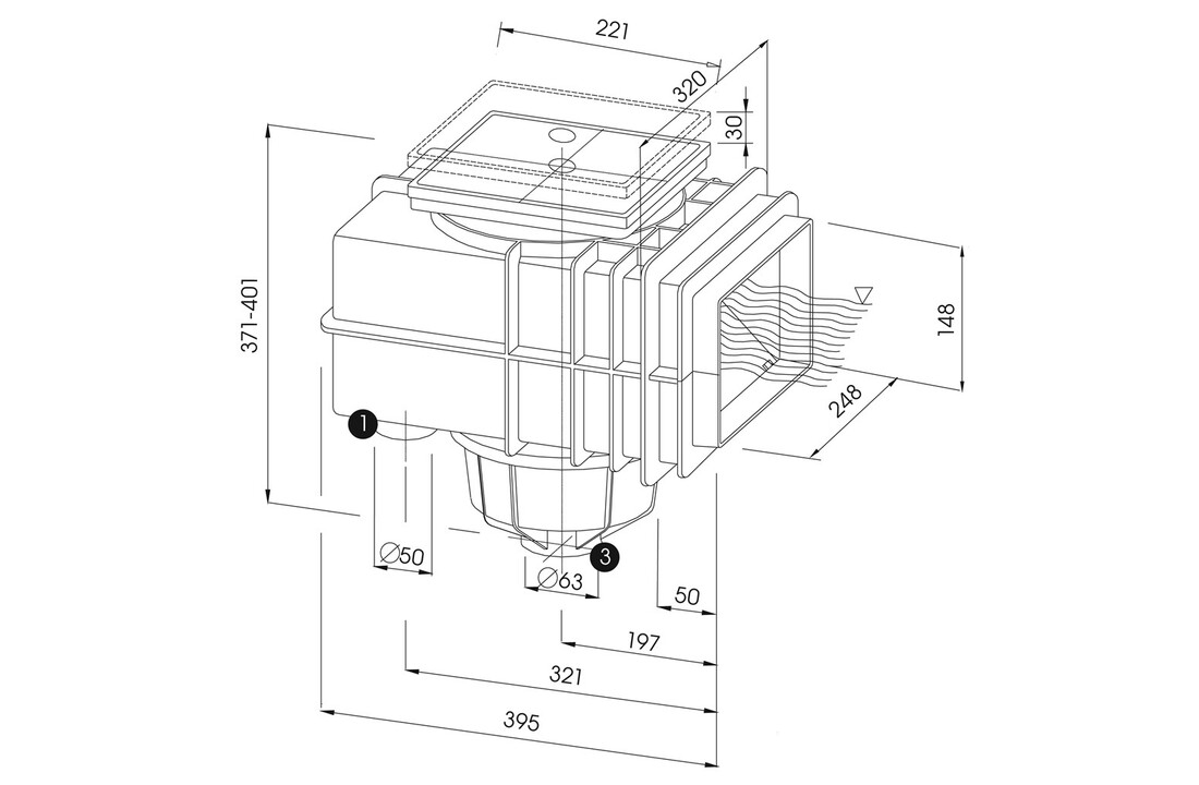 MTS V20 V10 Skimmerdeksel in ABS