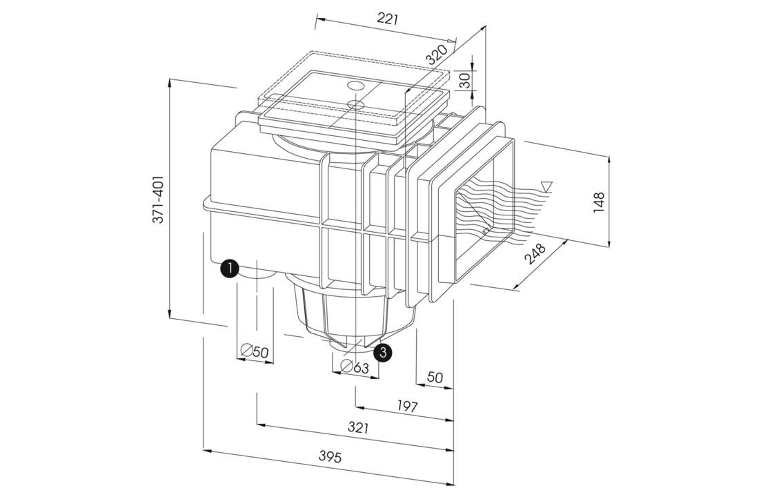 MTS V10 skimmer vacuümplaat groen - 196mm