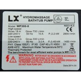 LX WP300-II Massage Pomp 2-spd 3,0hp