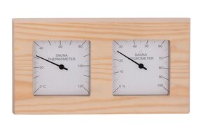 Combi Thermo Hygrometer vierkant Pine