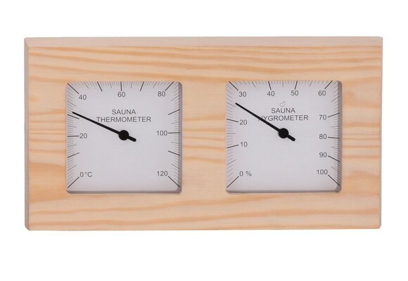 Combi Thermo Hygrometer vierkant Pine