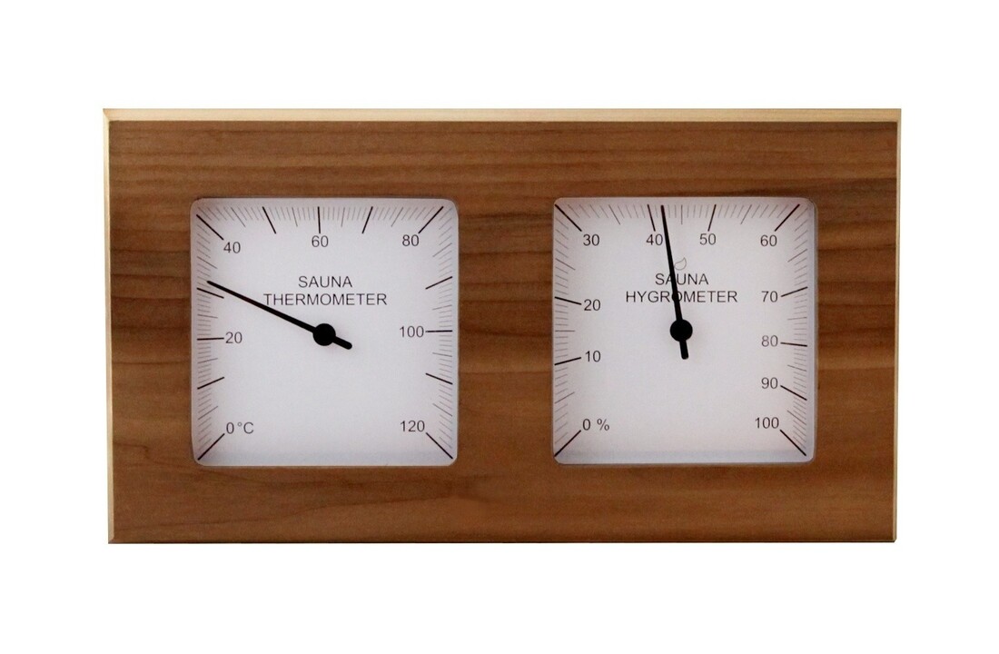 Combi Thermo Hygrometer vierkant Ceder