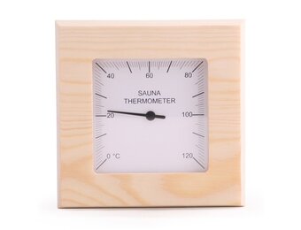 Sauna Thermometer Vierkant Pine Wood