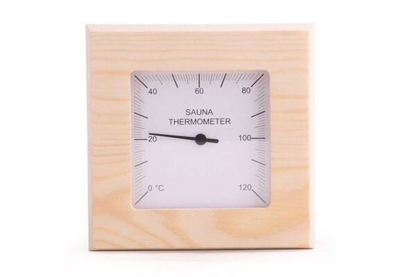 Sauna Thermometer Vierkant Pine Wood