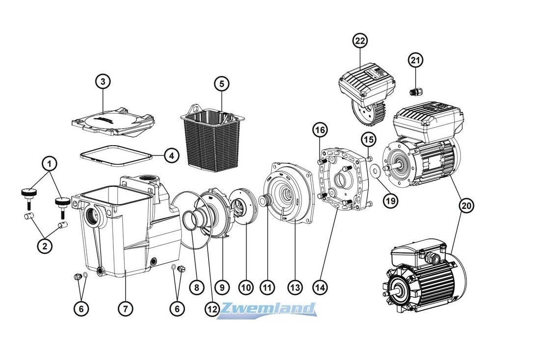 Hayward Super Pomp Voetplaat Kit SPX1600GJ