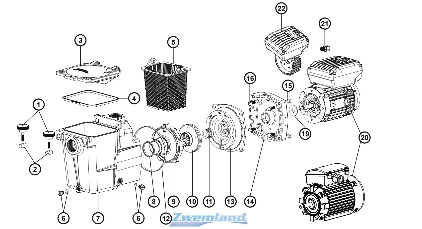 Hayward Super Pomp Voetplaat Kit SPX1600GJ
