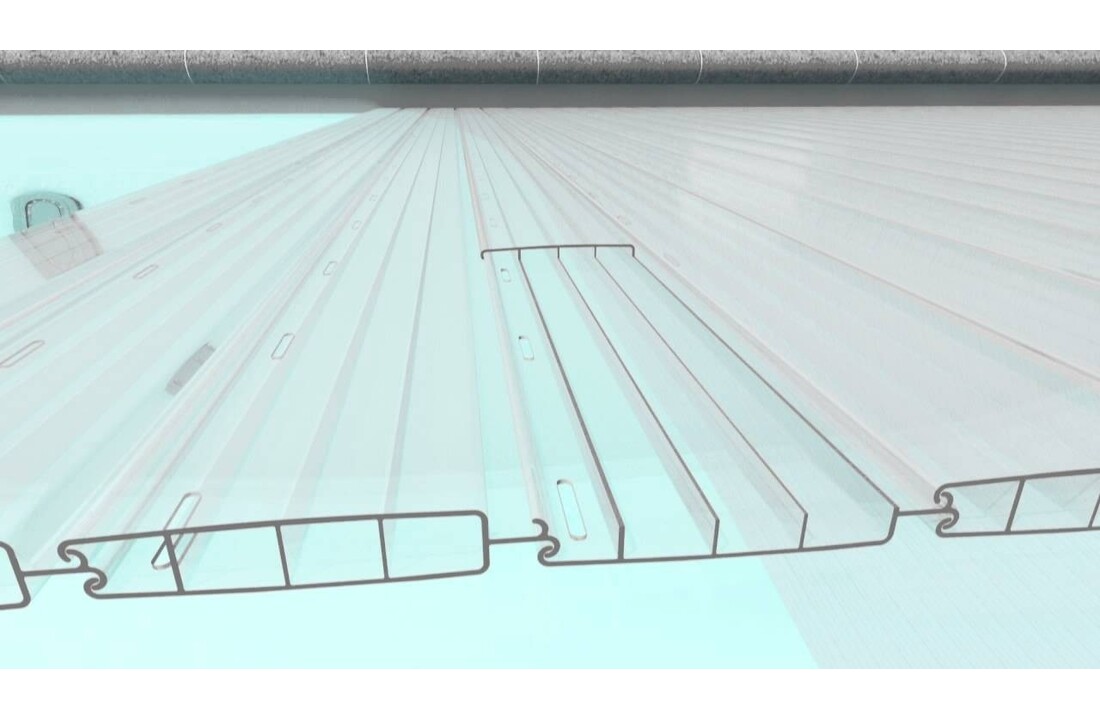 Aquadeck Zwembad Lamellen Polycarbonaat Metallic Solar